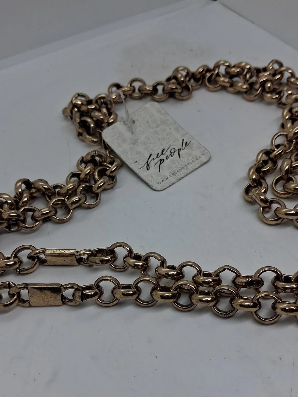 NWT Free People Gold Flower Chain Belt